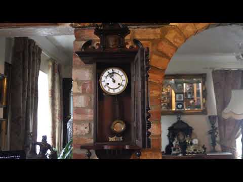 Antique German 8-Day Striking Wall Clock, 19th Century