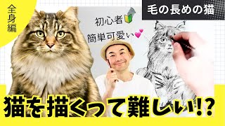 鉛筆で簡単！全身のかわいい猫を描こう🐱初心者OK・イラスト講座