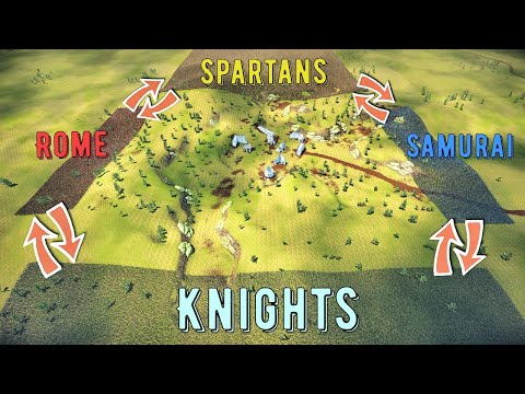 Battle Of 4 Armies: Rome Vs Spartans Vs Samurai Vs Knights - UEBS 2