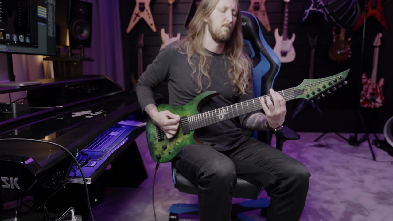 Solar S1.7AHLB 7 String Electric Guitar - Lime Burst Matte