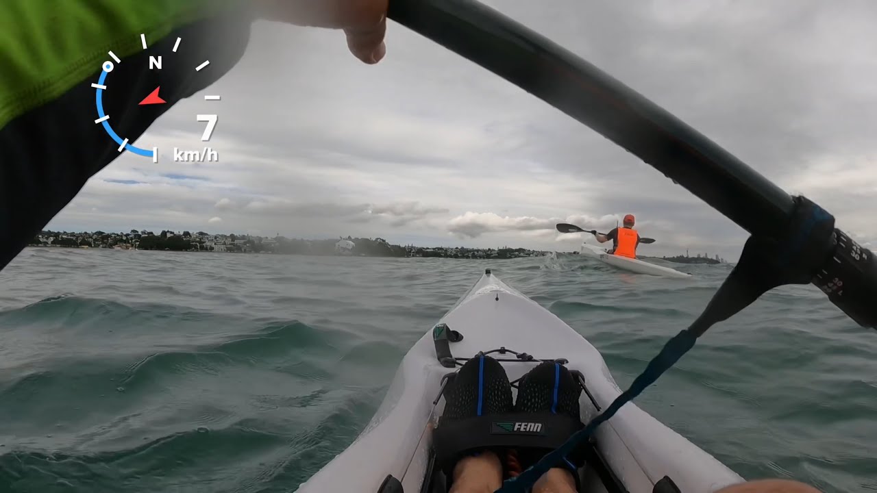 Nick carrying the GoPro today - Fenn Bluefin S & Epic V10L surfskis