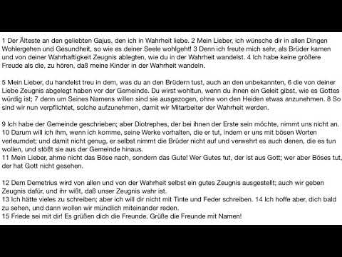 3. JOHANNES BRIEF — Eine Einführung von Dr. Theol. Roger Liebi aus dem Jahr 2015 mit Versen im Video