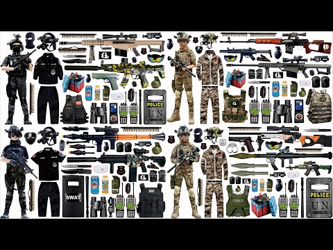 Open Box Toy Set Collection, including M416 Assault Rifle, M4 Carbine, Time Bomb, Grenade, Pistol