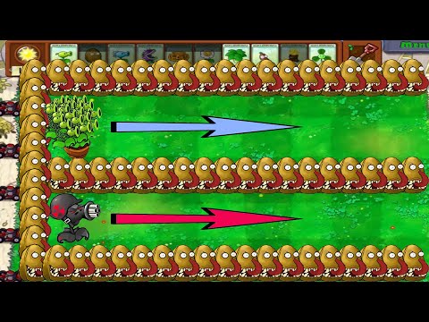 99 Threepeater Vs Dr Boss Vs 999 Zombie in Day time Battieground | Plants In Peril Plus 1.1