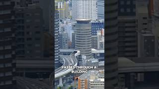 Japan highway passes through a building!! #japan #road #shortsvideo
