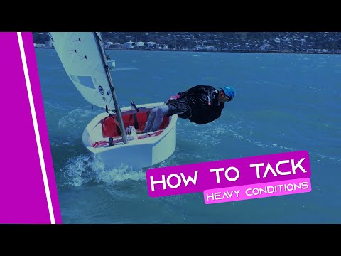 OPTIMIST SAILING - How To Tack | [Heavy Conditions]