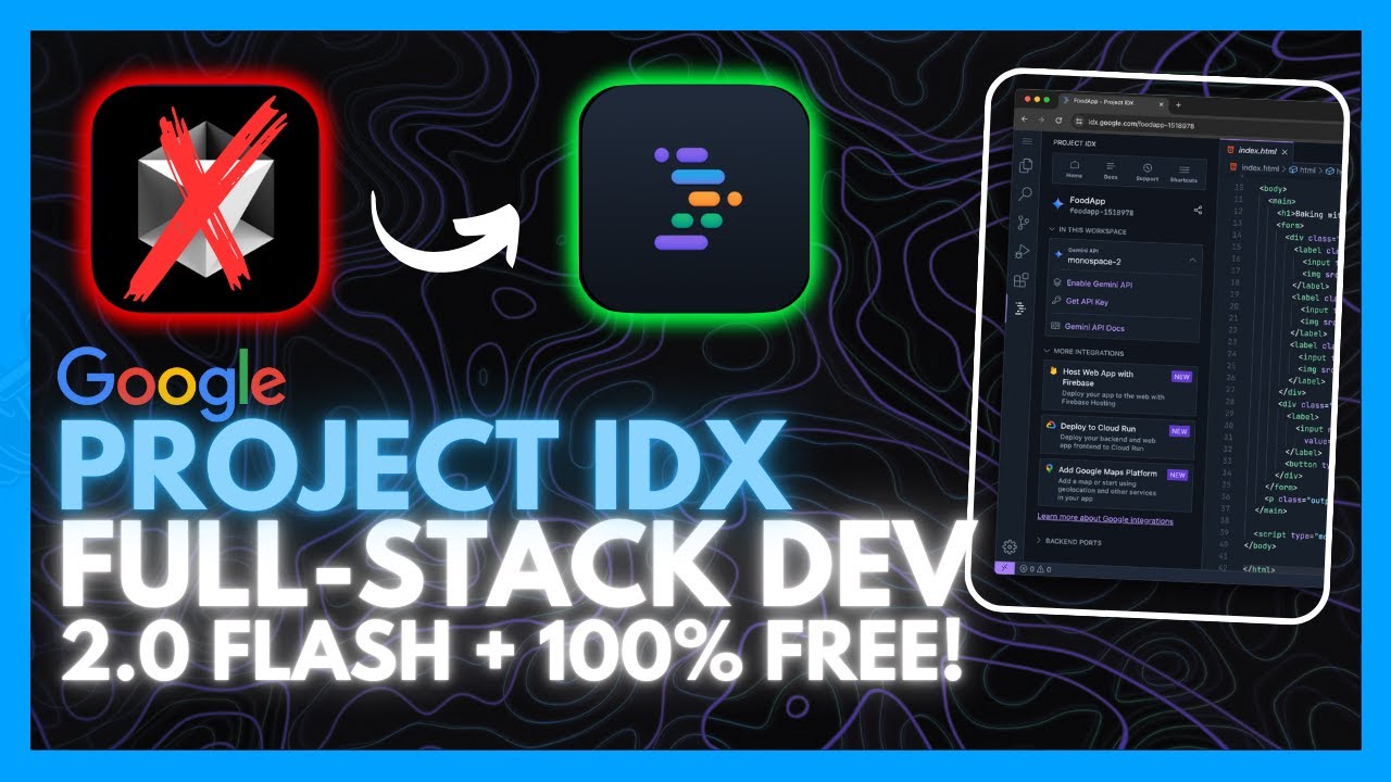Project IDX + Gemini 2.0 Flash: FREE AI Code Editor! Alternative To Cursor, Bolt.New & Windsurf!