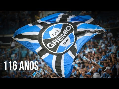 "PARABÃ‰NS, GRÃŠMIO! 116 ANOS DE GLÓRIA." Barra: Geral do Grêmio • Club: Grêmio