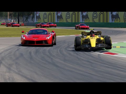 F1 Ferrari F1-75 Giallo Modena 2022 vs Ferrari LaFerrari Sports at Monza GP #2