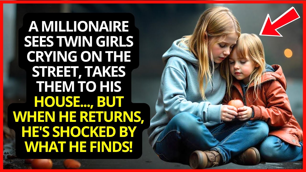 A Millionaire Sees Twin Girls Crying On The Street, Takes Them To His House…, But When He Returns...