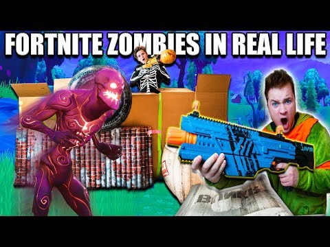 FORTNITE BOX FORT BATTLE IRL!! 📦⛏ Fortnite Zombies Base Defence (Nerf) Video