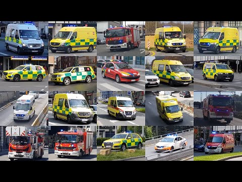 [E-HORN/SPECIAL/INDUSTRIËLE AUTOPOMP] Compilatie van vele Hulpdiensten met spoed door Brussel!