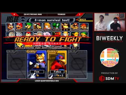 SDSU Biweekly 64 - Trichael Man (Fox/ICs) vs. Younger (Falco) - SSBM Losers Quarters - Smash Melee