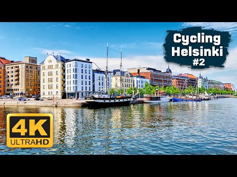 [4K] Helsinki, Finland | On a Bike in the City Center 35 km
