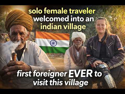 Solo Female biker Welcomed into an Indian Village 🇮🇳 - Motorbike adventure #2