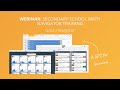 Webinar Secondary School Math Navigator Training