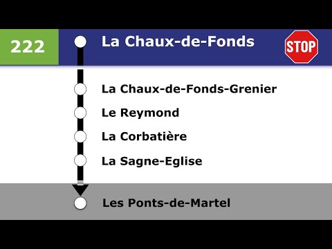 annonces TransN » 222 La Chaux-de-Fonds — Les Ponts-de-Martel (2023)| SLBahnen