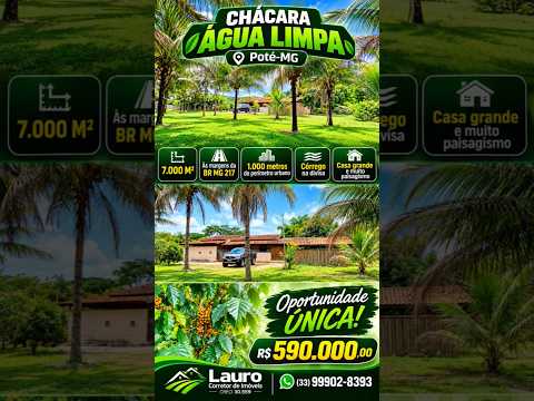 RANCHO A APENAS 3 KM DO CENTRO DE POTÉ-MG! Veja essa oportunidade por R$ 590 MIL!