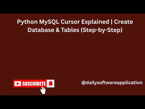 Python Mysql Cursor Explained Create Database Tables Step By Step