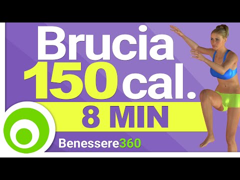 Allenamento Aerobico di 8 Minuti per Bruciare 150 Calorie in 8 Minuti e Dimagrire - Fitness a Casa
