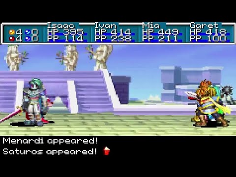 Golden Sun-VS Saturos & Menardi, Fighting with my Djinns !! (PART 1)