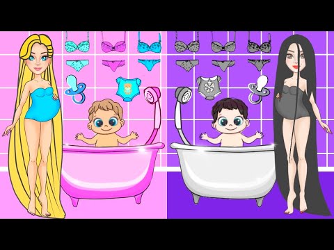 Paper Dolls Dress Up Rapunzel and Sadako Dress Up compilation / Quiet Book Barbie Story & Crafts