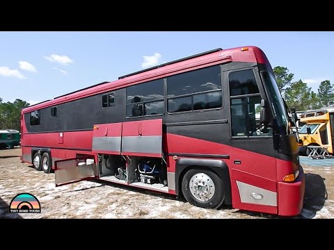 Beautiful 45 Ft. DIY Coach Bus Conversion for Semi-Retired Couple