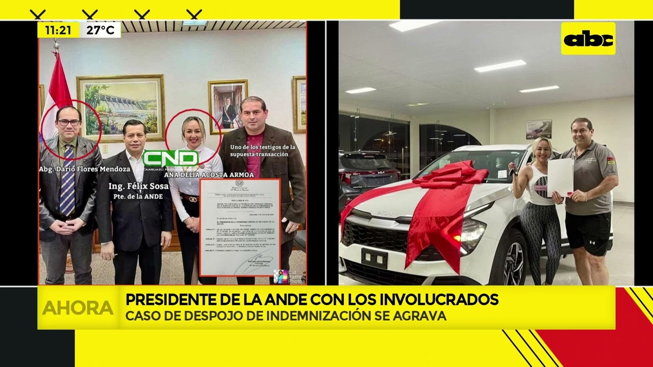Aparece foto del presidente de la ANDE junto a funcionaria acusada de millonaria apropiación