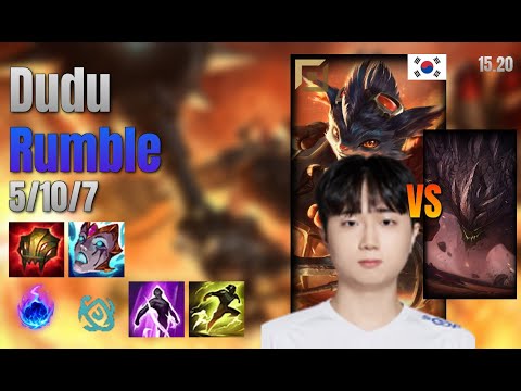 Dudu Top Rumble vs Malphite lol KR solo rank Full Game 15.20 | 두두 럼블 vs 말파이트