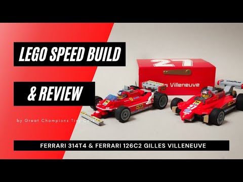 LEGO speed build F1 Gilles Villeneuve Ferrari 312T4 & 126C2 review by ddntube and stevehallego