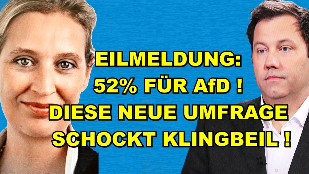EIL: 52% FÜR AfD! Umfrage SCHOCKT Klingbeil!