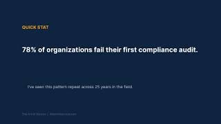 78% of organizations fail their first compliance audit. | The Art of Service