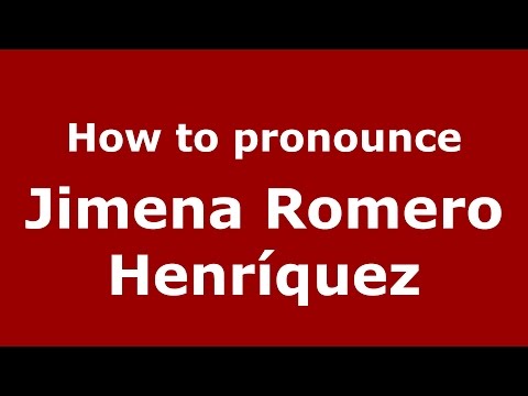 How to pronounce Jimena Romero Henríquez (Colombian Spanish/Colombia)  - PronounceNames.com