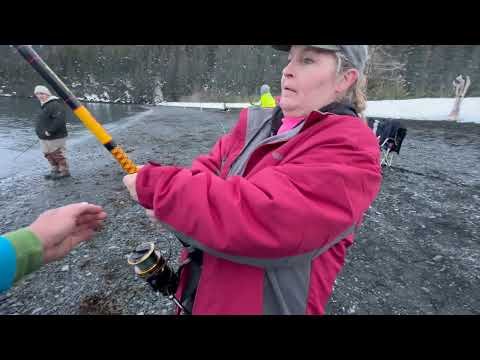 She Caught an 87lb Halibut FROM SHORE!! | Momma B Record Seward Alaska Catch