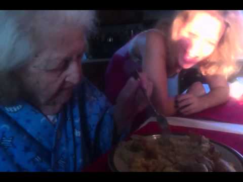 Olivia Maxwell dines with her precious Grandmere.