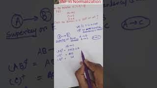 3NF in Normalization of DBMS| 3NF example in Normalization #dbms #yshorts #education