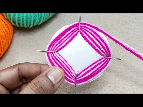 Amazing 3 Beautiful Woolen Yarn Flower making ideas with Paper | Easy Sewing Hack