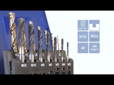 GSR Silver | 14-tlg. Silver Maschinen-Gewindebohrer Set DIN2184-1 Form C/35° HSSE-AlCro M3-M12