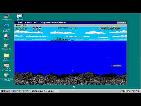 SinkSub Pro for Windows 95 Shareware (Wihlborg Entertainment, 1995)