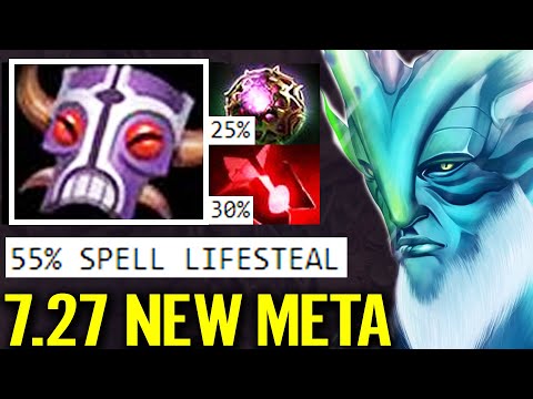 7.27 NEW META! VOODOO MASK + New BLOODSTONE Crazy 55% Spell Lifesteal Leshrac vs Cancer PL Dota 2