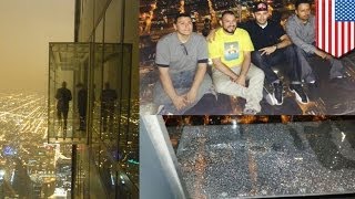Chicago Willis Tower glass bottom observation deck shatters, terrifying tourists