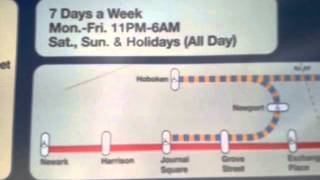 PATH Schedule Newark NJ to 33RD St. NYC .May, 2013