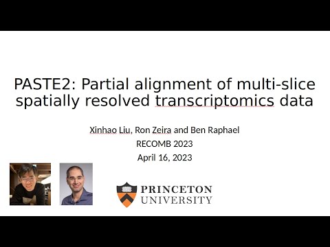 B Raphael. PASTE2: Partial alignment of multi-slice spatially resolved transcriptomics data