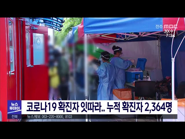 코로나19확진자 잇따라 누적 확진자 2,364명