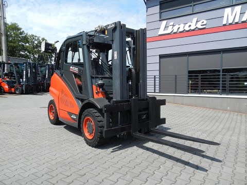 Originalus vaizdo įrašas: 4 ratų šakinis krautuvas Linde H45D-02 Triplex , side shift Originalus vaizdo įrašas: 4 ratų šakinis krautuvas Linde H45D-02 Triplex , side shift
