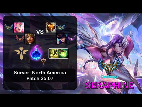 Seraphine Support + Sivir vs Bard + Caitlyn - NA Challenger - Patch 25.07