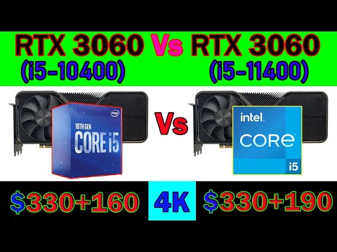 RTX 3060 (I5-10400) Vs RTX 3060 (I5-11400)  ||  4K, Ultra Setting  Gaming Benchmarks.