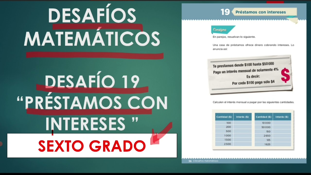 Putar video DESAFÍOS MATEMÁTICOS SEXTO GRADO PÁG 36/DESAFÍO 19 PRÉSTAMOS CON INTERESES #desafiosmatematicos sekarang DESAFÍOS MATEMÁTICOS SEXTO GRADO PÁG 36/DESAFÍO 19 PRÉSTAMOS CON INTERESES #desafiosmatematicos