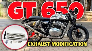 gt 650 exhaust modified || Royal enfield gt 650 exhaust modification