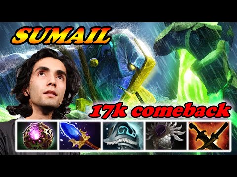 Sumail Earth Spirit mid 17k comeback super AoE spell combos | SUMAIL Dota 2